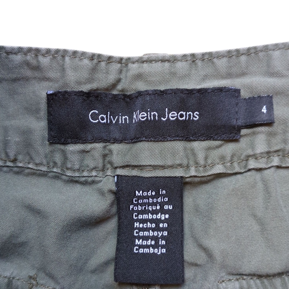 Calvin Klein Adjustable Waist 100% Cotton Bermuda Mid Length Shorts Size 4, Soft - Picture 7 of 11